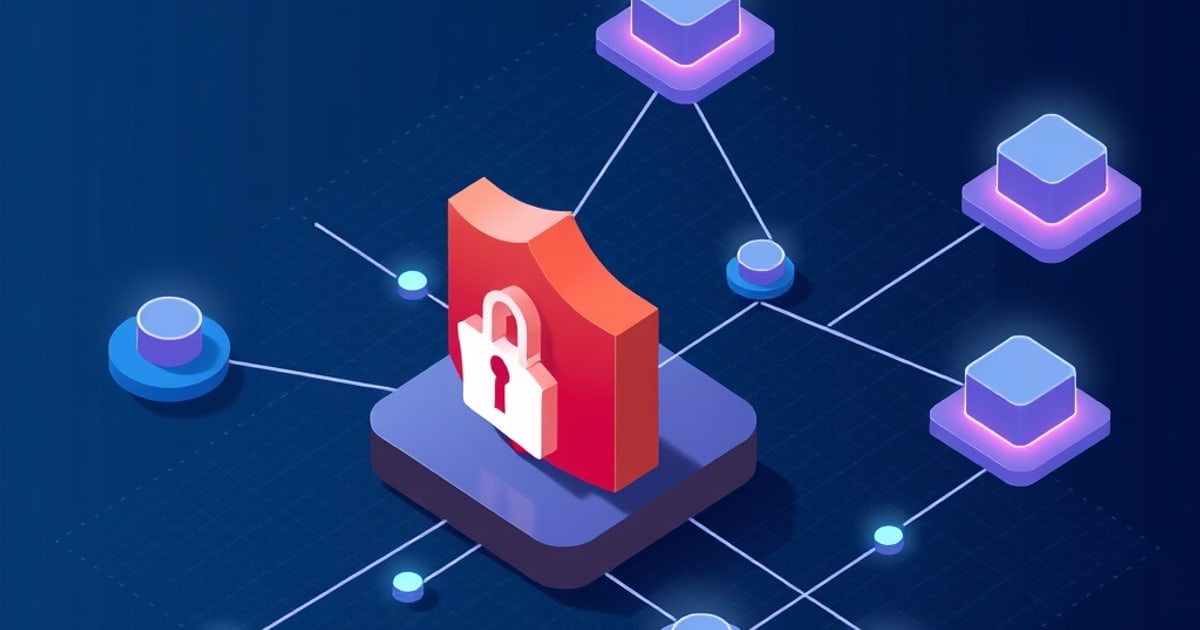 Isometric vector illustration representing llm security risks